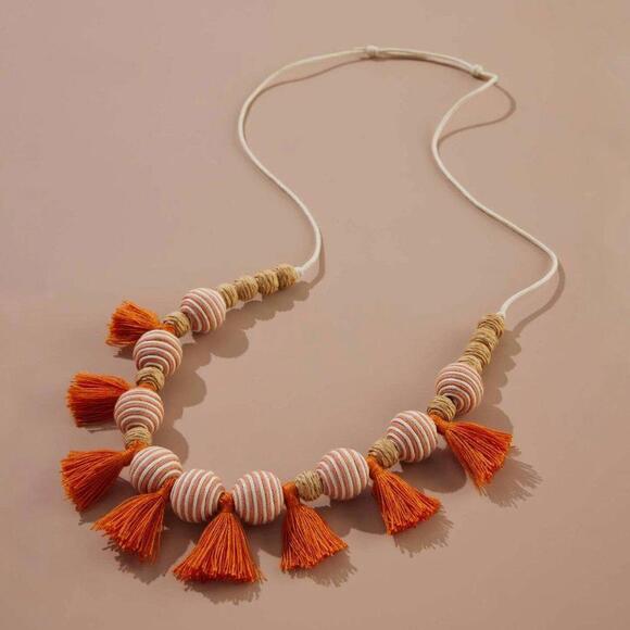 J. Jill Jewelry - J.Jill Island Air Orange Tassel Necklace